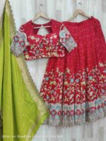 Red Embroidered Lehenga Set