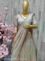 Elegant Cream Organza lehenga with Sequin Detailing