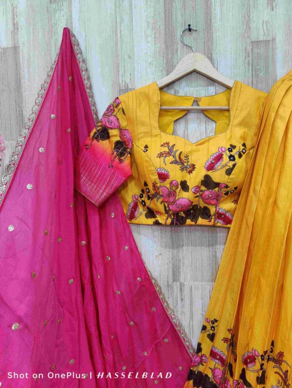 Yellow Floral Lehenga Set