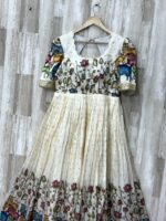 Ivory Hand-Painted Gown with Royal Motif and Floral Detailing