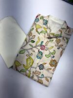 Cream Floral Embroidered Kurta Set