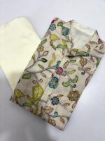 Cream Floral Embroidered Kurta Set