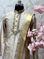 Classic Ivory Silk Embroidered Kurta Set with Dupatta