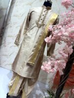 Classic Ivory Silk Embroidered Kurta Set with Dupatta