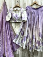 Lilac Floral Tissue Lehenga Ensemble