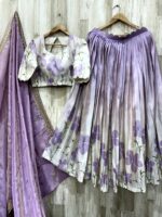 Lilac Floral Tissue Lehenga Ensemble