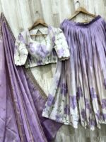 Lilac Floral Tissue Lehenga Ensemble