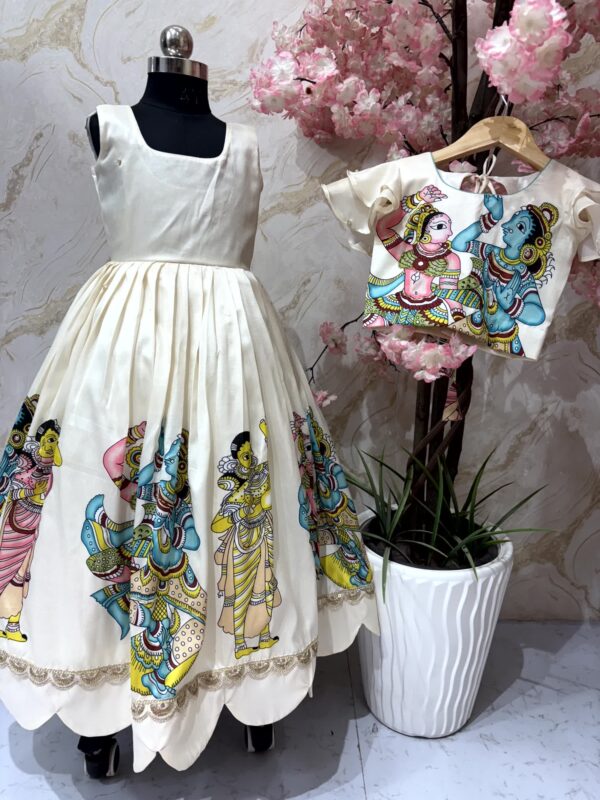 Ivory Hand-Painted Mythological Dress Set