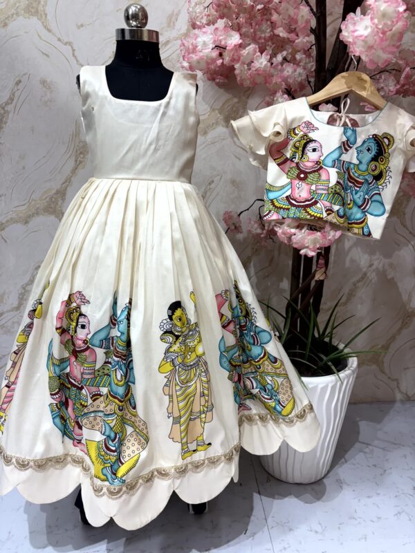 Ivory Hand-Painted Mythological Dress Set