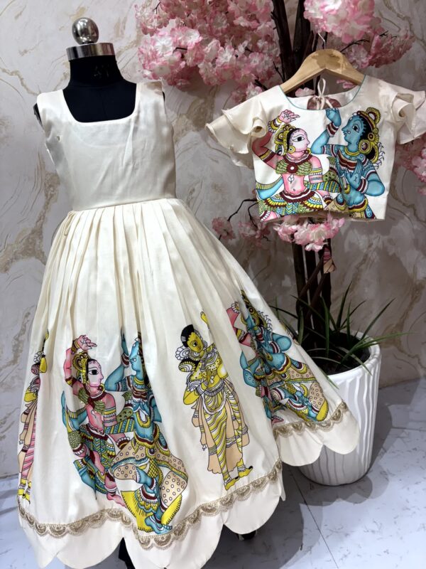 Ivory Hand-Painted Mythological Dress Set