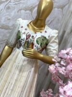 Ivory Mythical Hand-Painted Gown with Embroidered Detailing