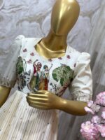 Ivory Mythical Hand-Painted Gown with Embroidered Detailing