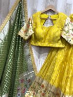 Sunshine Yellow Banarasi Silk Lehenga Set