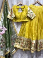 Sunshine Yellow Banarasi Silk Lehenga Set