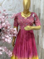 Vibrant Pink and Yellow Ombre Gown