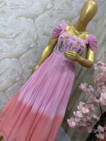 Blush Bloom Dual-Shade Georgette Gown