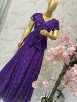 Enchanting Moonlit Majesty Sequin Chiffon Peplum Ensemble