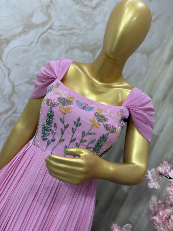 Blush Bloom Dual-Shade Georgette Gown