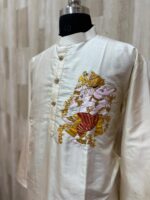 Hand-Painted Ganesh Silk Kurta Set