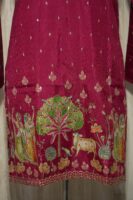 Maroon Silk Kurta with Intricate Village Embroidery