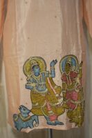 Peach Silk Kurta with Hand-Painted Mythological Artwork