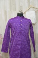 Royal Purple Silk Kurta with Golden Polka Embroidery