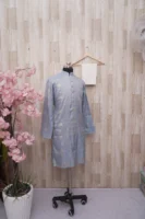 Powder Blue Jacquard Kurta with Subtle Golden Motifs