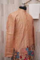 Peach Silk Kurta with Handcrafted Animal Motif Design