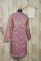 Dusty Rose Banarasi Silk Kurta with Zari Motifs