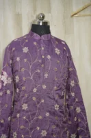 Purple Floral Embroidered Kurta