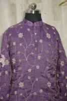 Purple Floral Embroidered Kurta