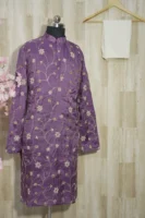 Purple Floral Embroidered Kurta