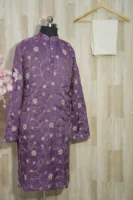 Purple Floral Embroidered Kurta