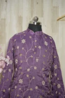 Purple Floral Embroidered Kurta