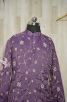 Purple Floral Embroidered Kurta