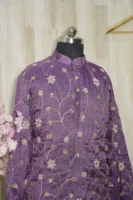 Purple Floral Embroidered Kurta