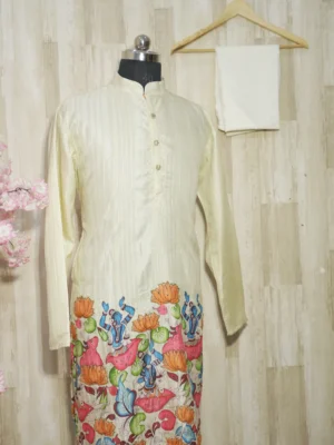 Ivory Hand-Painted Jagannath Kurta