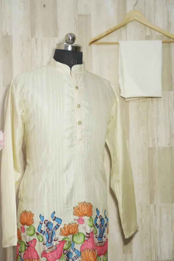 Ivory Hand-Painted Jagannath Kurta