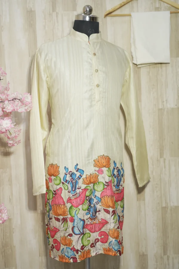 Ivory Hand-Painted Jagannath Kurta