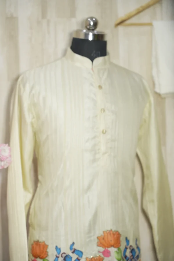 Ivory Hand-Painted Jagannath Kurta