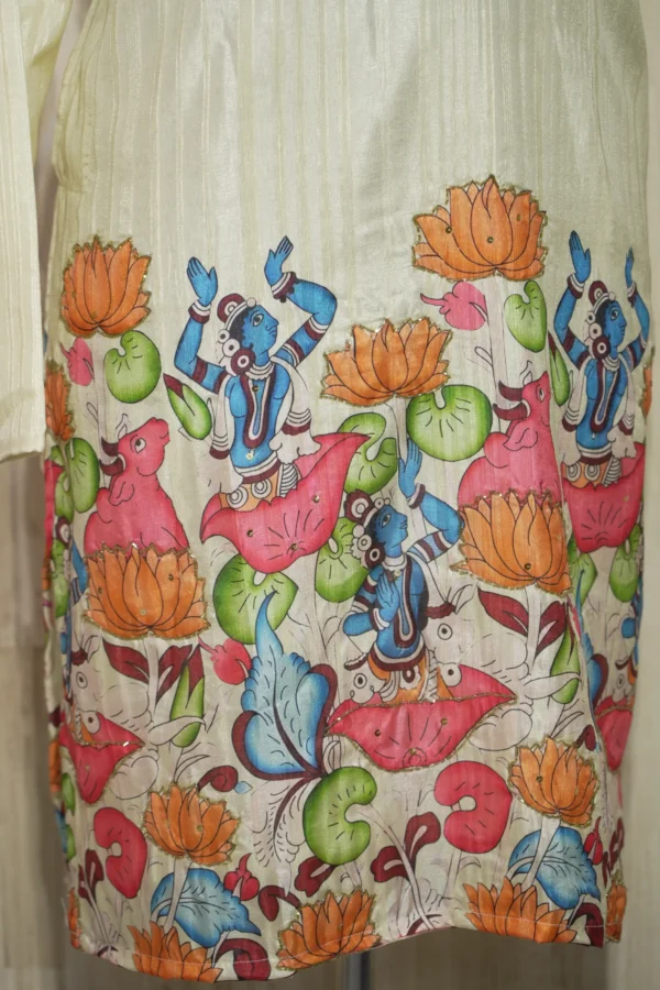 Ivory Hand-Painted Jagannath Kurta
