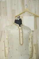 Royal Ivory Silk Kurta with Golden Embroidery
