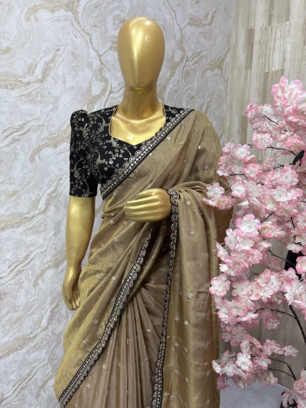 Pure tissue saree with sequin work