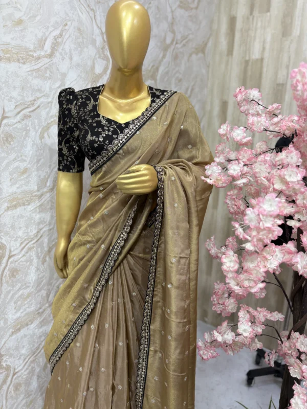 Pure tissue saree with sequin work