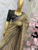 Pure tissue saree with sequin work