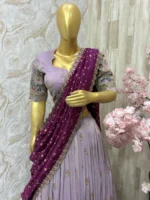 Kalamkari tissue lehenga set paired up with bandhini silk cut work dupatta