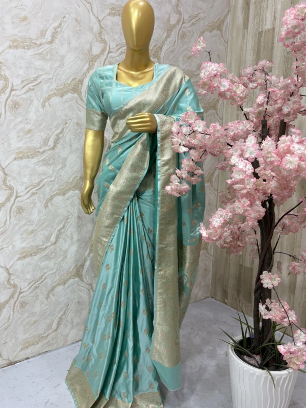 Mushrusilk saree paired with beautiful blouse