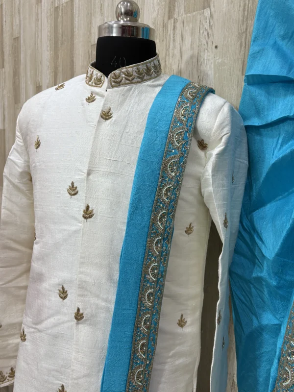 Sherwani dhoti set made with pure rawsilk fabric