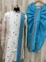 Sherwani dhoti set made with pure rawsilk fabric