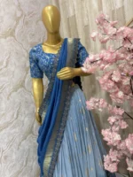 Pure munga crepe lehenga paired with muniya dupatta